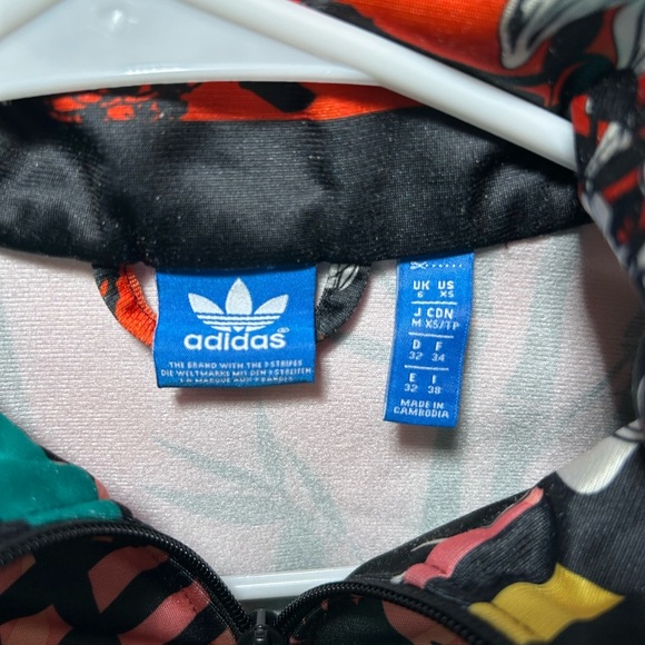 Adidas Originals Firebird floral print x-small women’s full zip jacket - Picture 4 of 6